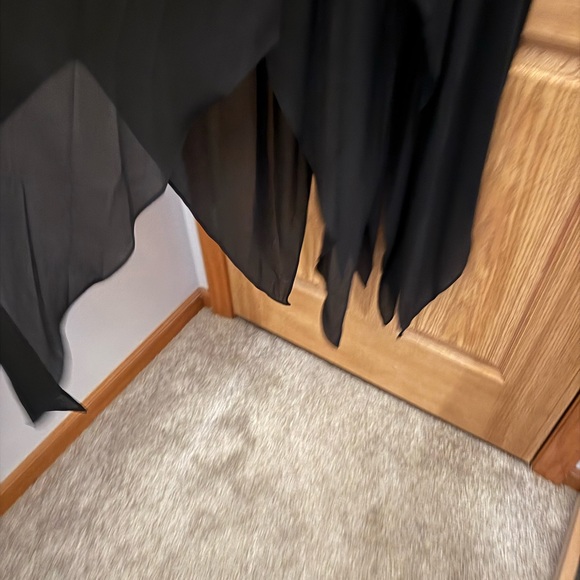 NWT Michael Kors Black Midi Dress with Handkerchief Hem - Picture 7 of 8